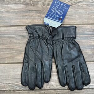 IGLOOS Men's Genuine Leather Gloves Black LARGE Thinsulate Insulation NEW